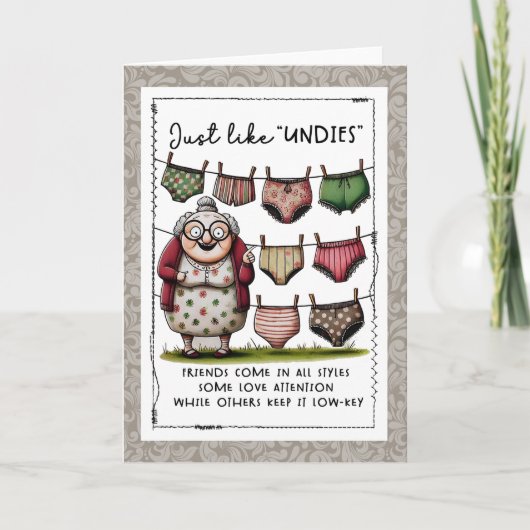 Hilarious Friends Come In All Styles Old Woman Kaart (Voorkant)