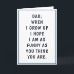 Hilarious Funny Dad Jokes Birthday Vaderdag Kaart<br><div class="desc">Ben je op zoek naar een grappige Vaderdag kaart? Kijk naar onze Hilarious Funny Dad Jokes Birthday Vaderdag Kaart! Geweldig voor iedereen die van humor houdt. Een grappige kaart voor papa.</div>