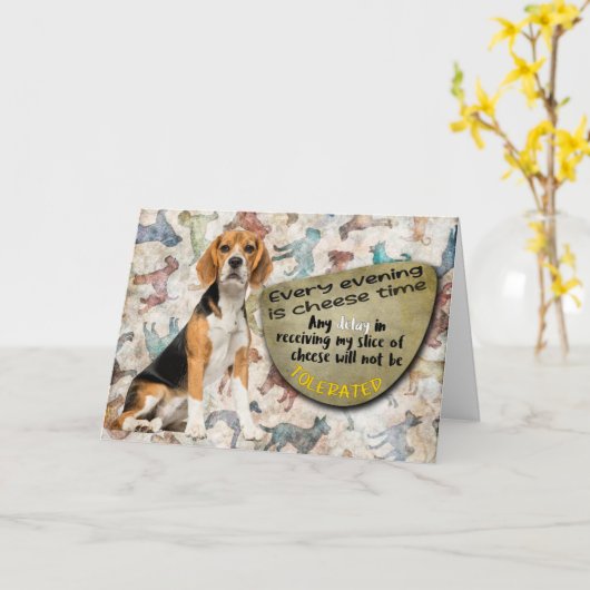 Hilarious gedachte van je Beagle Birthday Card Kaart (Gele Bloem)