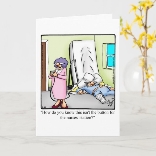 Hilarious Get Well Wenskaart Kaart (Gele Bloem)