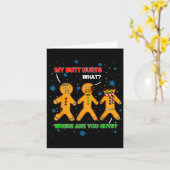 Hilarious Gingerbread Cookie My Butt Hurts Xmas Hu Kaart (Gele Bloem)