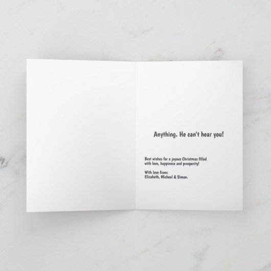 Hilarious Holiday Greeting Funny Christmas Feestdagen Kaart (Binnen)