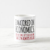 Hilarious 'I majored in economics' T-Shirt Koffiemok (Center)