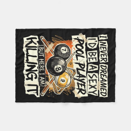 Hilarious It Player Billiards Killing Pool Quote S Fleece Deken (Voorkant (Horizontaal))