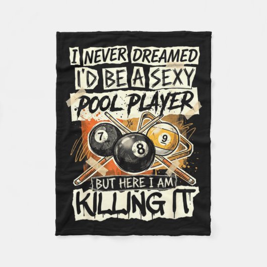 Hilarious It Player Billiards Killing Pool Quote S Fleece Deken (Voorkant)