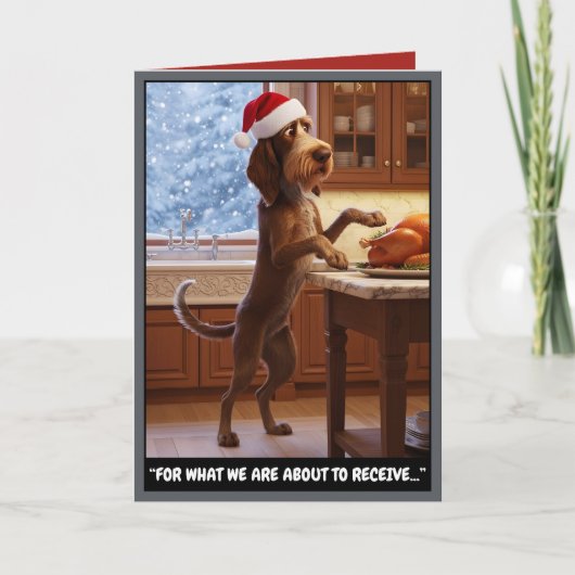 Hilarious Italian Spinone Christmas Kaart (Voorkant)