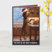 Hilarious Italian Spinone Christmas Kaart (Gele Bloem)