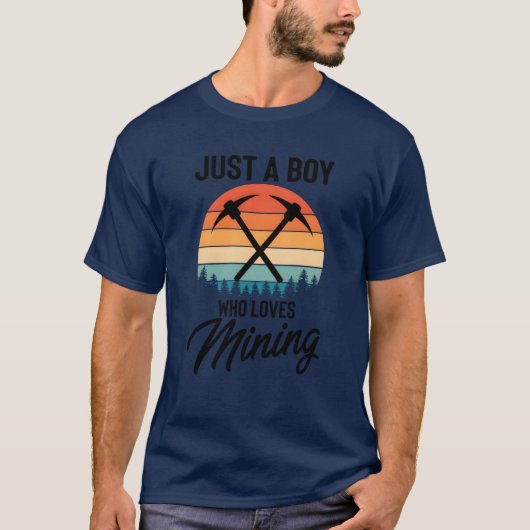 Hilarious Just A Man Who Loves Mining Drilling fam T-shirt (Voorkant)