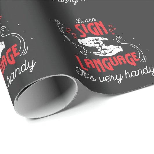 Hilarious Learn American Sign Language Humor Cadeaupapier (Rol Hoek)