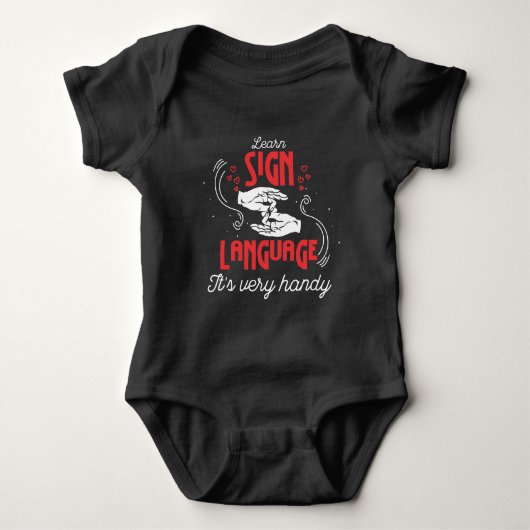 Hilarious Learn American Sign Language Humor Romper (Voorkant)