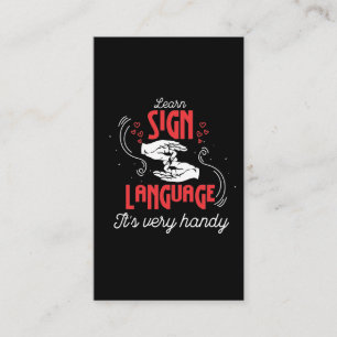 Hilarious Learn American Sign Language Humor Visitekaartje
