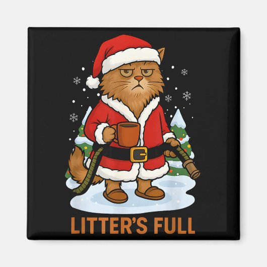 Hilarious Litter’s Full Funny Coffee Cat Lovers Ch Magneet (Voorkant)