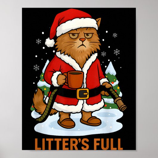 Hilarious Litter’s Full Funny Coffee Cat Lovers Ch Poster (Voorkant)