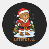 Hilarious Litter’s Full Funny Coffee Cat Lovers Ch Ronde Sticker (Voorkant)