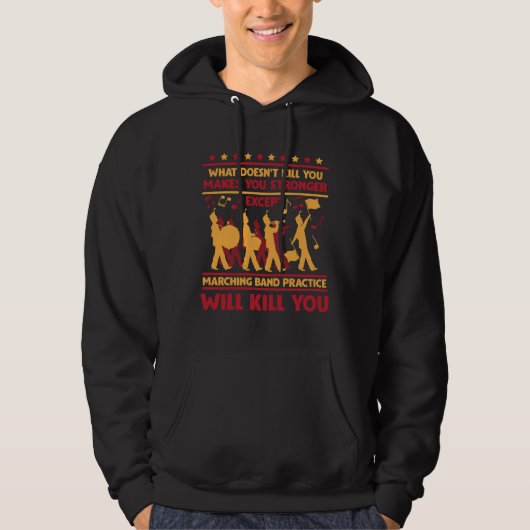 Hilarious Marching Band Sarcasm Trumpet Drum Music Hoodie (Voorkant)