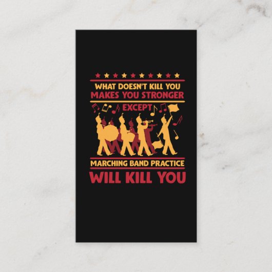 Hilarious Marching Band Sarcasm Trumpet Drum Music Visitekaartje (Voorkant)