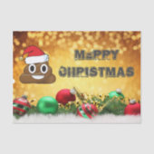 Hilarious Merry kerst Emoji poop Tissuepapier (Voorkant)