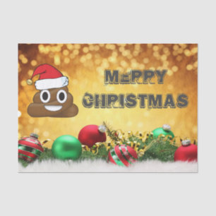 Hilarious Merry kerst Emoji poop Tissuepapier