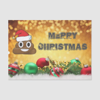 Hilarious Merry kerst Emoji poop Tissuepapier