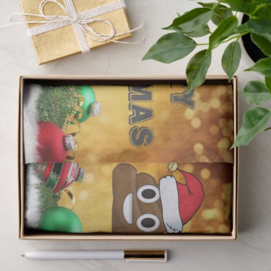 Hilarious Merry kerst Emoji poop Tissuepapier (Geschenk)