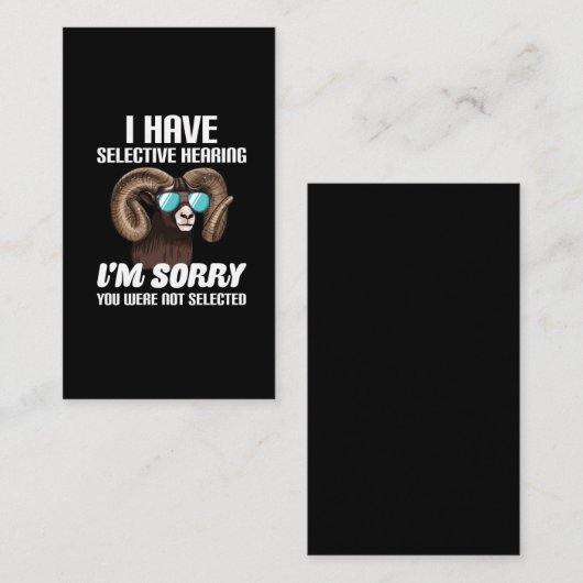 Hilarious Mouflon Sarcasm Sunbril Rude Humor Visitekaartje (Voorkant / Achterkant)