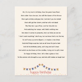 Hilarious Mum Birthday Poem Briefkaart