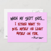 Hilarious Nurse Gezegden Briefkaart (Voorkant / Achterkant)