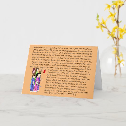 Hilarious Nurse Retilement #12 Kaart (Gele Bloem)