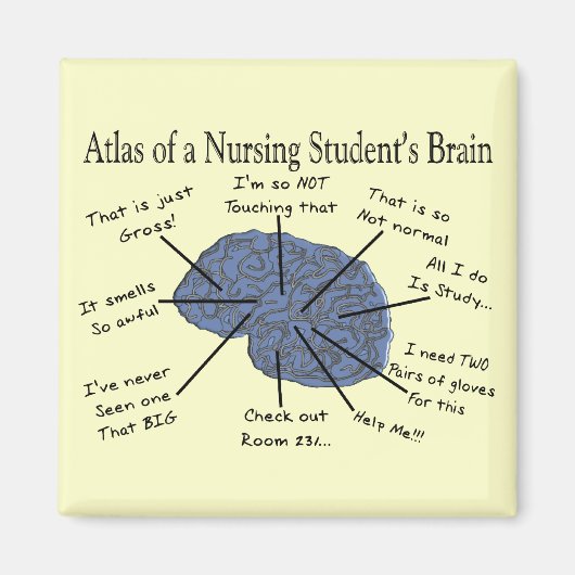 Hilarious Nursing Student "Brain" Gifts Magneet (Voorkant)