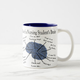 Hilarious Nursing Student "Brain" Gifts Tweekleurige Koffiemok