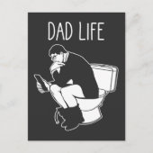 Hilarious Pap Life Fathers Day Toilet Lazy Dad Briefkaart (Voorkant)