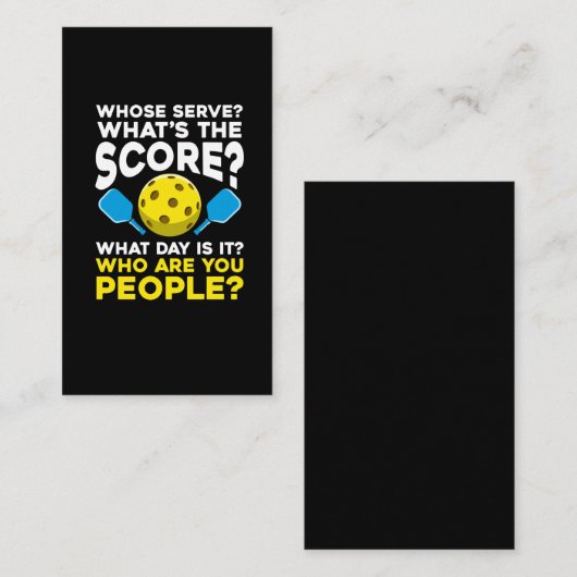 Hilarious Pickleball Quote Humoureuze Sport Athlet Visitekaartje (Voorkant / Achterkant)