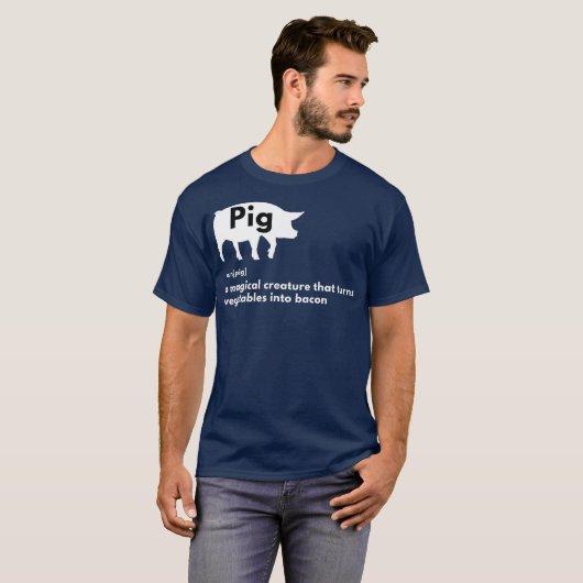 Hilarious Pig Definition Funny Bacon Lover T-shirt (Voorkant volledig)