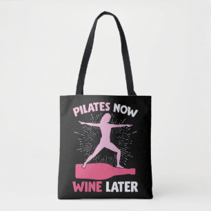 Hilarious Pilates Athlete Gift Wine Drink vrouw Tote Bag