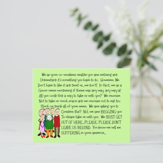 Hilarious Retirement Card—Van de Gang! Briefkaart (Staand voorkant)