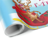 Hilarious Santa Cartoon cadeaurap. Cadeaupapier (Rol Hoek)
