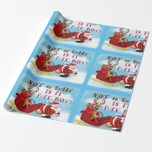 Hilarious Santa Cartoon cadeaurap. Cadeaupapier (Uitgerold)