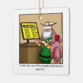 Hilarious Santa Humor kerstversiering Keramisch Ornament (Links)