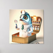  Hilarious Sardine Doctor Fish-ician Funny Quote Canvas Afdruk (Voorkant)