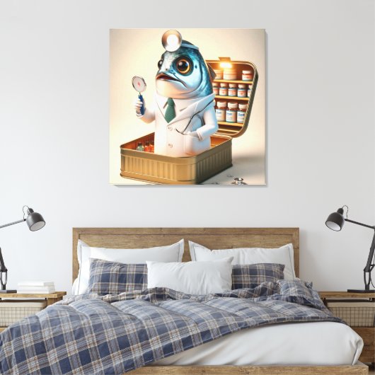  Hilarious Sardine Doctor Fish-ician Funny Quote Canvas Afdruk (Insitu (Slaapkamer))