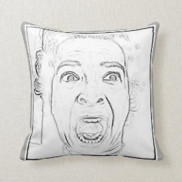 Hilarious Scared Woman Face Design Kussen