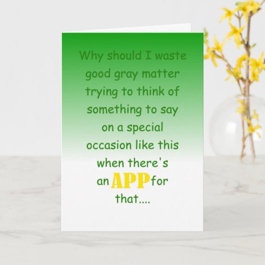 hilarious special occasion wish kaart (Gele Bloem)