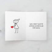 Hilarious Stickman Paar Grappige Valentijnsdag Kaart (Binnen)