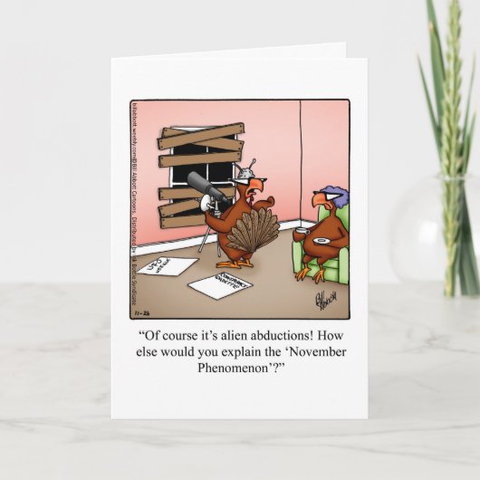 Hilarious Thanksgiving Humor Wenskaart Feestdagen Kaart (Voorkant)