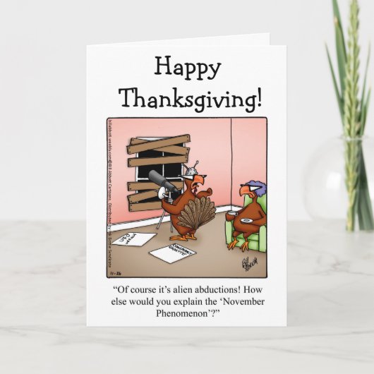 Hilarious Thanksgiving Humor Wenskaart Feestdagen Kaart (Voorkant)