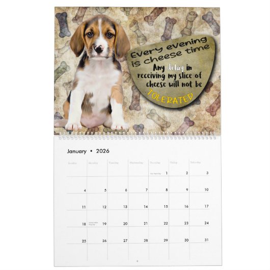 Hilarious Thoughts of My Beagle Calendar Kalender (Jan 2026)