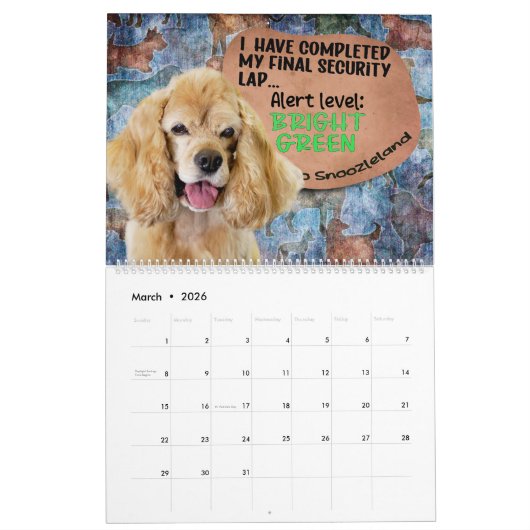 Hilarious Thoughts of My Cocker Spaniel Calendar Kalender (Mar 2026)
