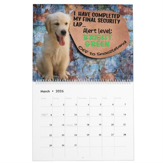 Hilarious Thoughts of My Golden Retriever Calendar Kalender (Mar 2026)
