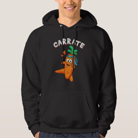 Hilarious Veggie Vegetable Pun Carrate Karate Carr Hoodie (Voorkant)