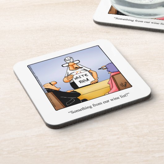Hilarious Wine Humor Onderzetter Set (Linkerzijde)